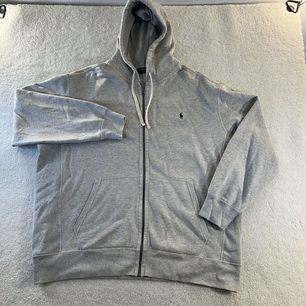 Polo Ralph Lauren Full Zip Up Hoodie/Jacket Men’s Size 2XB Gray Pony Logo